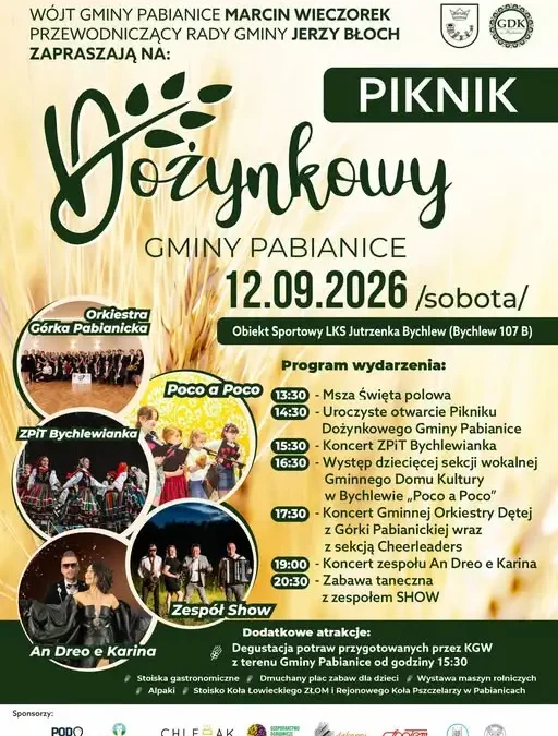 Święto Plonów Gminy Pabianice – program pełen atrakcji