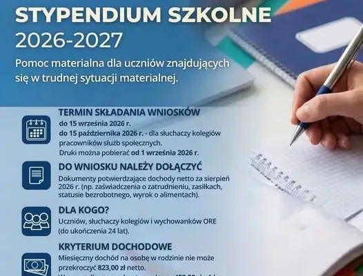 Stypendium szkolne w Dłutowie: wnioski do 15 września