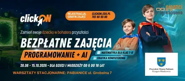 Bezpłatne zajęcia z programowania dla dzieci w Pabianicach – rusza projekt ClickON