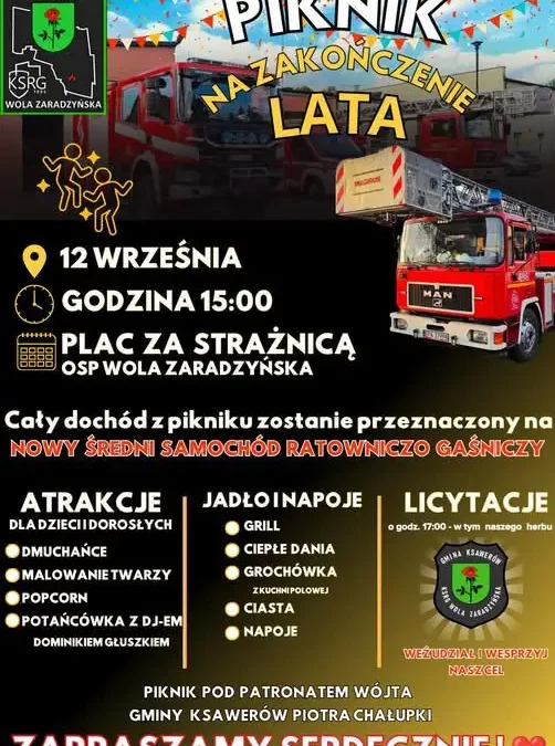 Piknik w Woli Zaradzyńskiej. Zbiórka na nowy wóz strażacki dla OSP