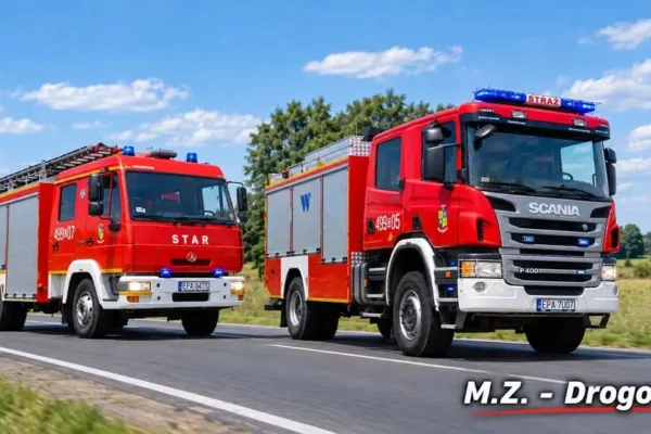 Plama ropopochodna na trasie Poleszyn – Dobroń. Akcja strażaków z OSP Dobroń i OSP Orpelów