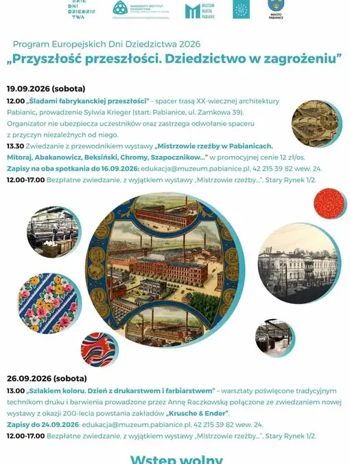 Europejskie Dni Dziedzictwa w Pabianicach – spacery, warsztaty i zwiedzanie muzeum