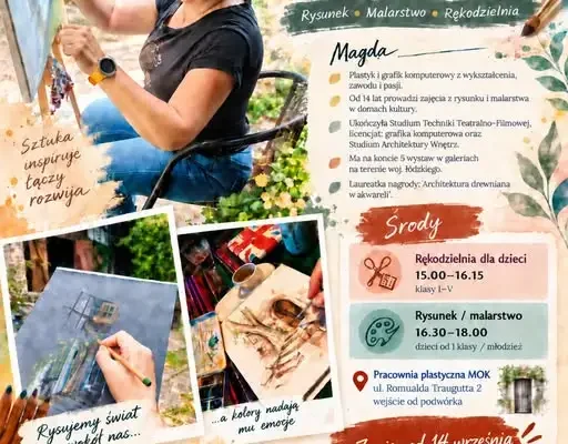Magda – artystka, która uczy radości tworzenia. Zapisy na zajęcia plastyczne w MOK