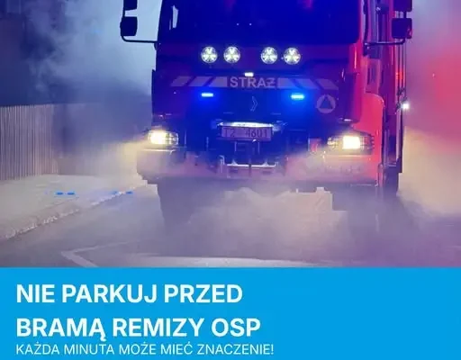 Apel strażaków z OSP Lutomiersk: nie zastawiaj bramy remizy – to może kosztować życie
