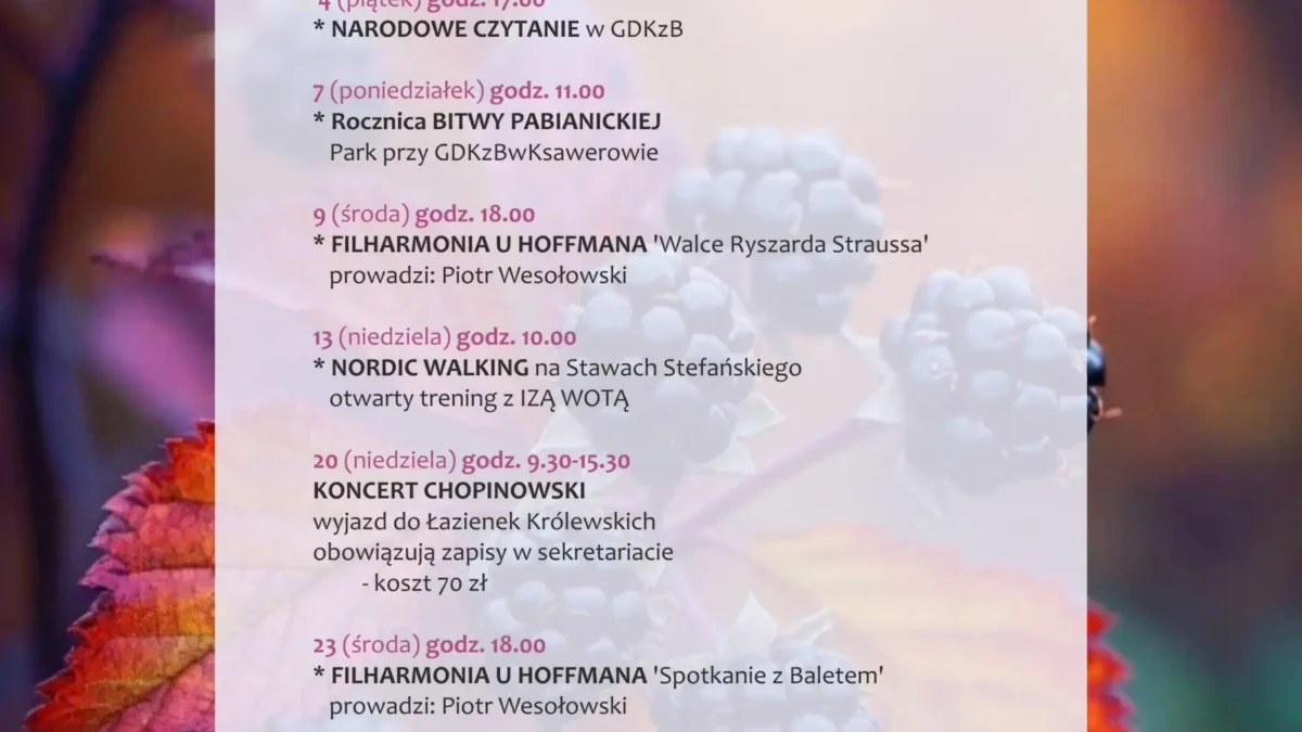 Wrzesień pełen kultury w Ksawerowie – program wydarzeń