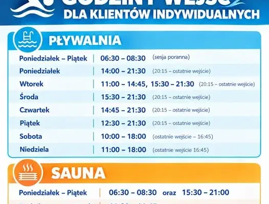 Nowe godziny otwarcia pływalni MOSiR w Pabianicach od 5 października