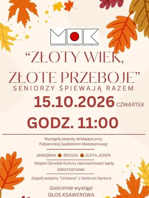 Przegląd Piosenki Zespołów Senioralnych „Złoty wiek, złote przeboje” w Pabianicach