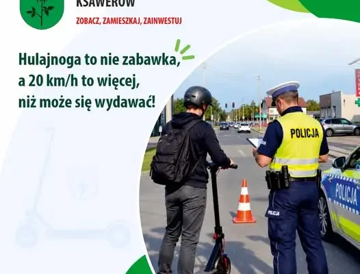 Bezpieczeństwo na hulajnogach elektrycznych – wywiad z policją w Echu Gminy Ksawerów