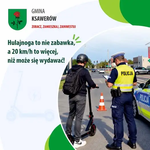 Bezpieczeństwo na hulajnogach elektrycznych – wywiad z policją w Echu Gminy Ksawerów