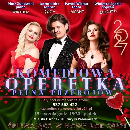 Noworoczna operetka w Pabianicach – muzyka, humor i miłosne intrygi