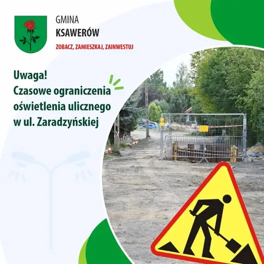 Utrudnienia na ul. Zaradzyńskiej w Ksawerowie: ograniczenie oświetlenia od 26 października
