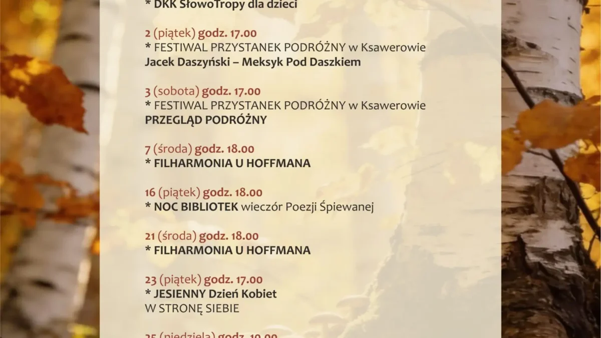 Październik pełen kultury w Ksawerowie – sprawdź harmonogram wydarzeń